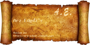 Arz Edgár névjegykártya